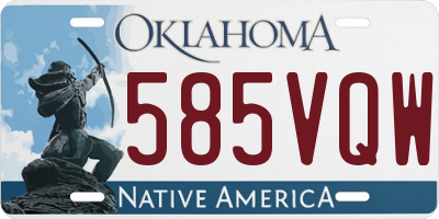OK license plate 585VQW