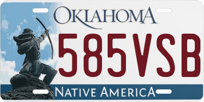 OK license plate 585VSB
