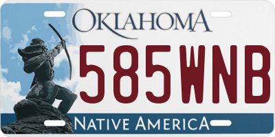 OK license plate 585WNB