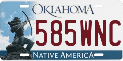 OK license plate 585WNC