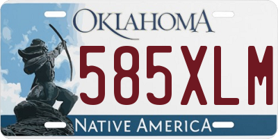 OK license plate 585XLM