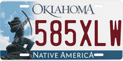 OK license plate 585XLW