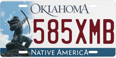 OK license plate 585XMB
