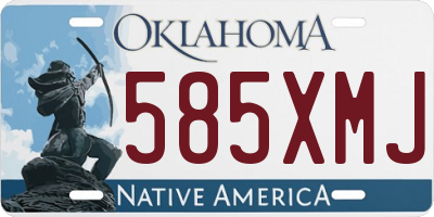 OK license plate 585XMJ