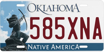 OK license plate 585XNA
