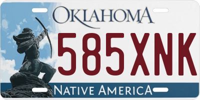 OK license plate 585XNK