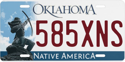 OK license plate 585XNS