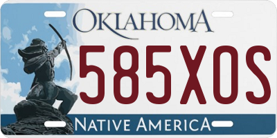 OK license plate 585XOS