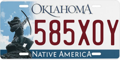 OK license plate 585XOY