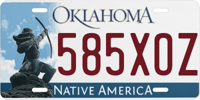 OK license plate 585XOZ