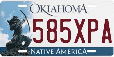 OK license plate 585XPA