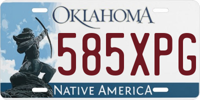 OK license plate 585XPG