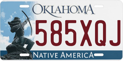 OK license plate 585XQJ
