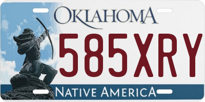 OK license plate 585XRY