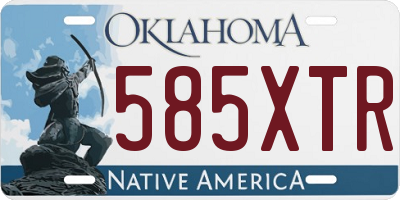 OK license plate 585XTR