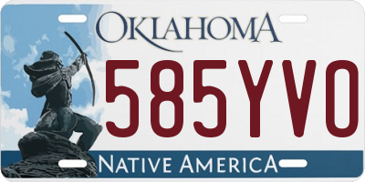 OK license plate 585YVO