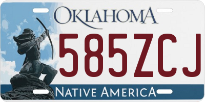 OK license plate 585ZCJ