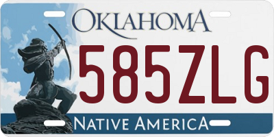 OK license plate 585ZLG