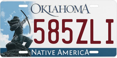 OK license plate 585ZLI