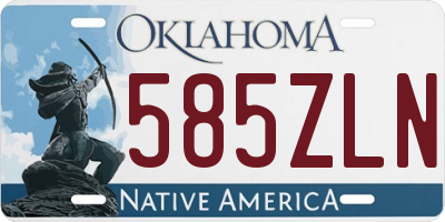 OK license plate 585ZLN