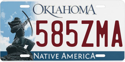 OK license plate 585ZMA