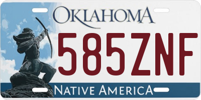 OK license plate 585ZNF