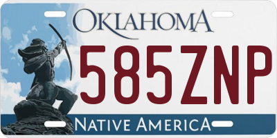 OK license plate 585ZNP