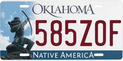 OK license plate 585ZOF