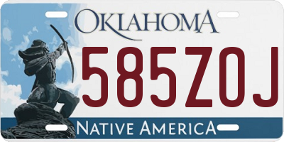 OK license plate 585ZOJ