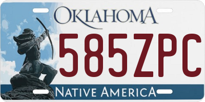 OK license plate 585ZPC