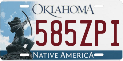 OK license plate 585ZPI