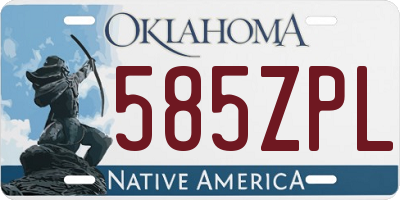 OK license plate 585ZPL