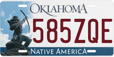OK license plate 585ZQE