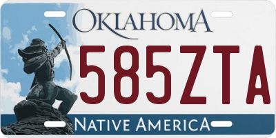 OK license plate 585ZTA