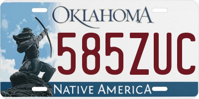 OK license plate 585ZUC