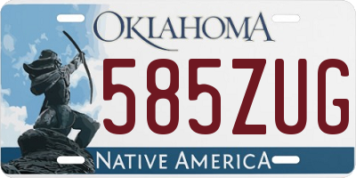 OK license plate 585ZUG