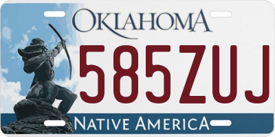 OK license plate 585ZUJ