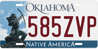 OK license plate 585ZVP