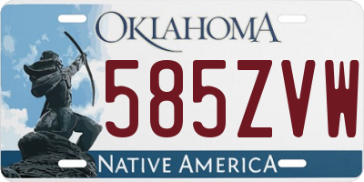 OK license plate 585ZVW
