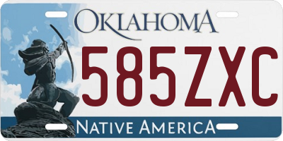 OK license plate 585ZXC