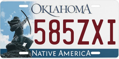 OK license plate 585ZXI