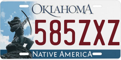 OK license plate 585ZXZ