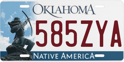 OK license plate 585ZYA