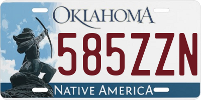 OK license plate 585ZZN
