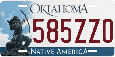 OK license plate 585ZZO