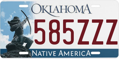 OK license plate 585ZZZ