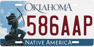 OK license plate 586AAP