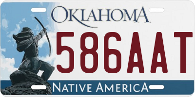 OK license plate 586AAT