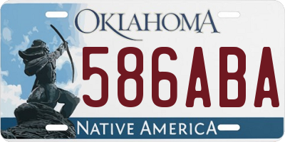 OK license plate 586ABA