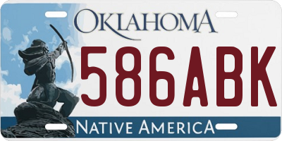 OK license plate 586ABK